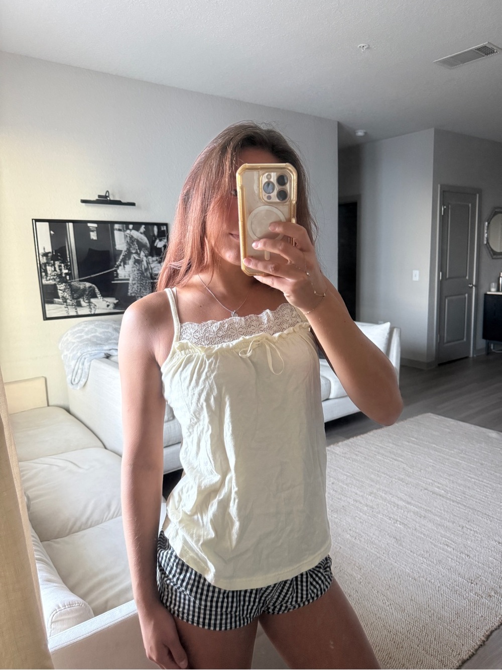 Butter Yellow Lace-Trim Top